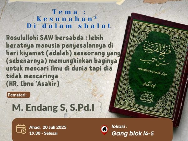 Kegiatan Kajian - Kesunahan² di Dalam Shalat