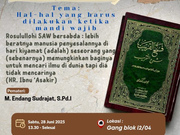 TEMA KAJIAN : HAL-HAL YANG HARUS DILAKUKAN KETIKA MANDI