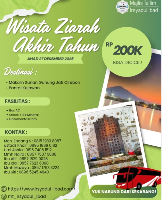 Wisata Ziarah Akhir Tahun 2026 - Tadabur Alam